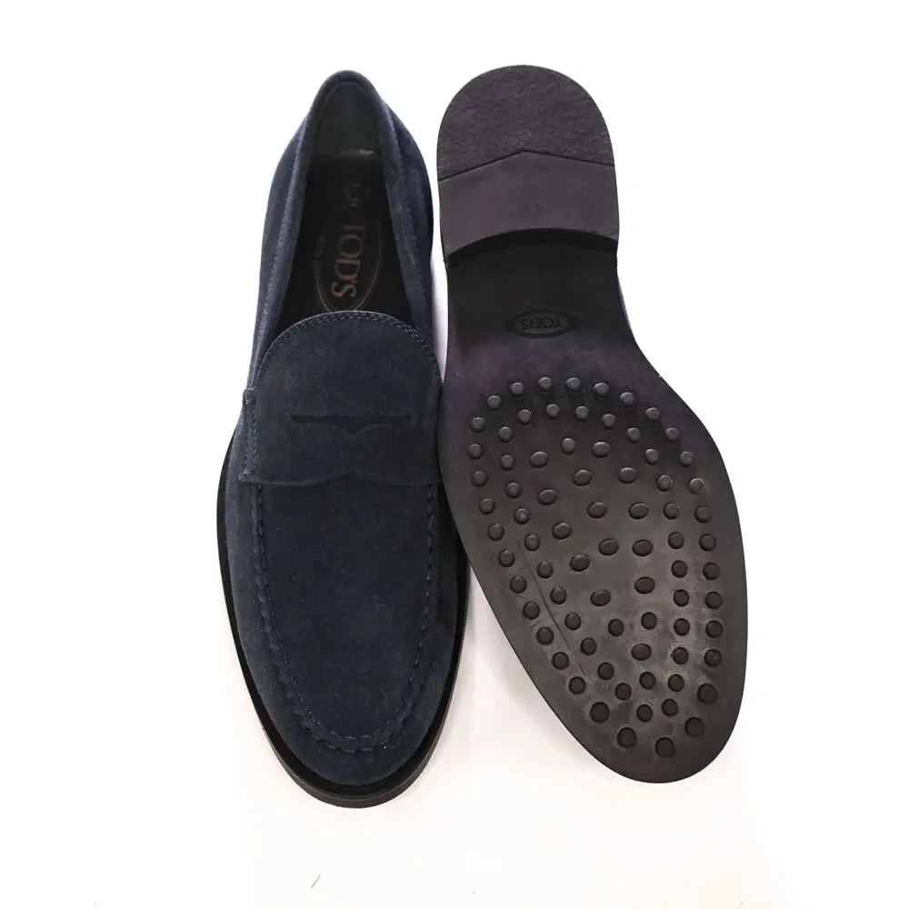 $925 TOD'S - Navy Blue Suede BOSTON Loafers - US 8.5 (7.5UK)